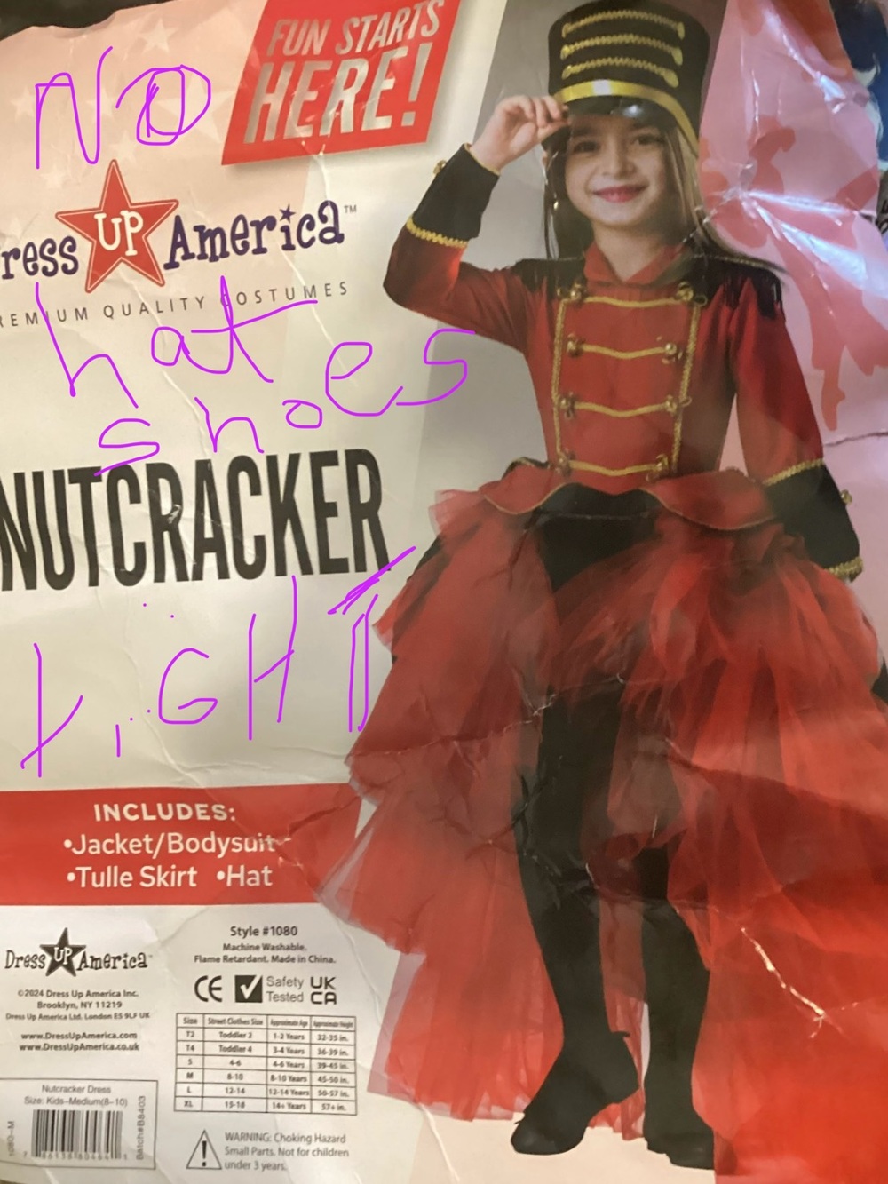 Halloween Girls Nutcracker Costume - Red & Black